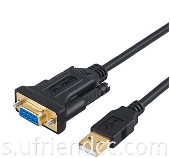 Buena compatible RS232 PL2303 Adaptador Chipset serial DB9 al cable del controlador USB para el registro de cajeros, módem,